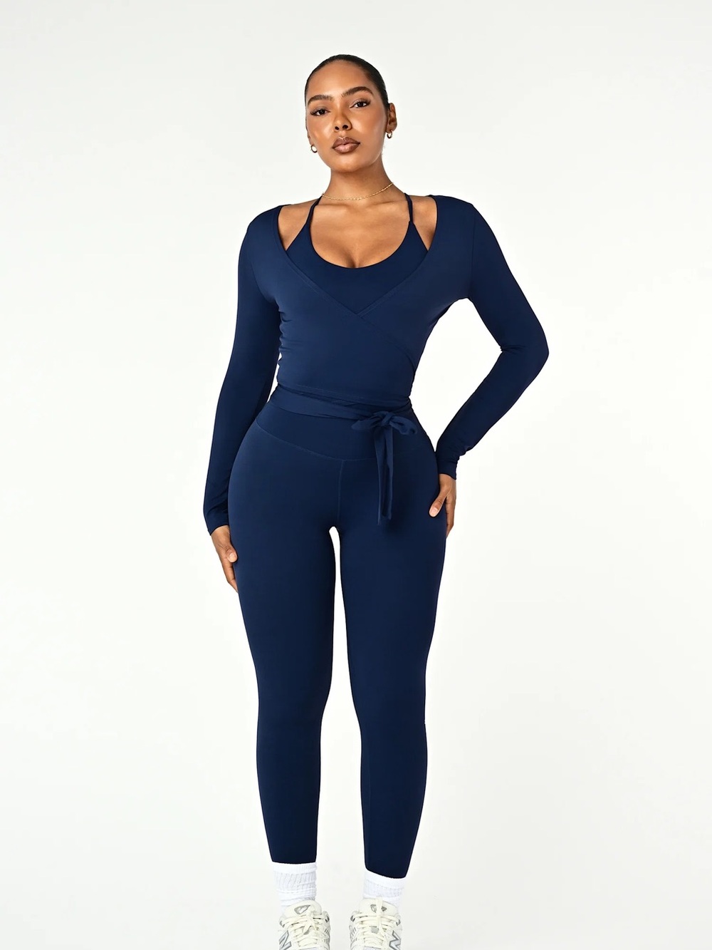 Forma Wrap Top - Navy - Picture 2 of 5